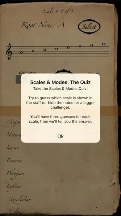 Scales & Modes: The Quiz Screenshots