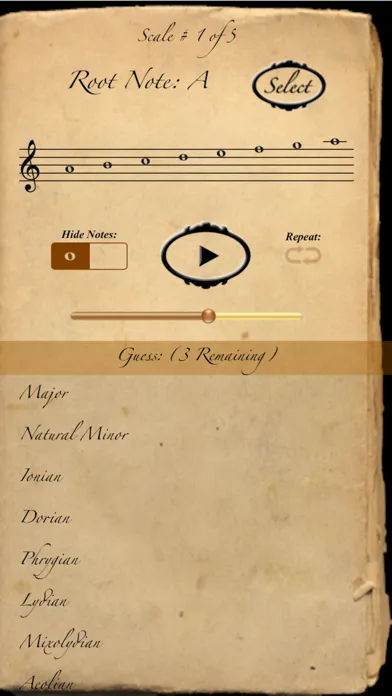 Scales & Modes: The Quiz Screenshots