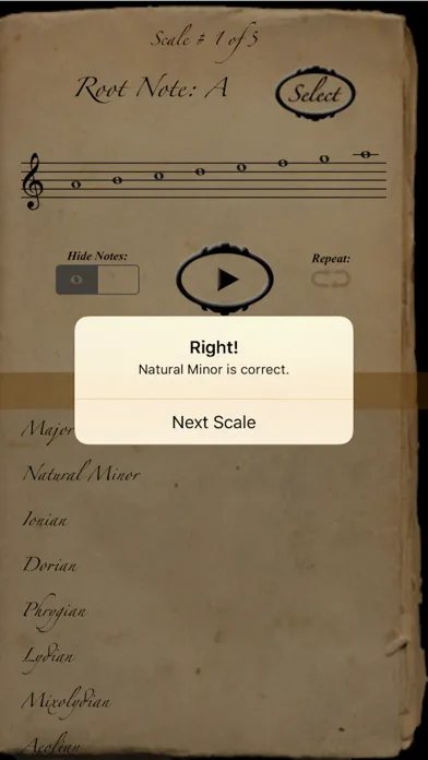 Scales & Modes: The Quiz Screenshots