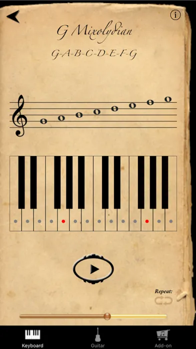 Tangkapan layar Scales & Modes