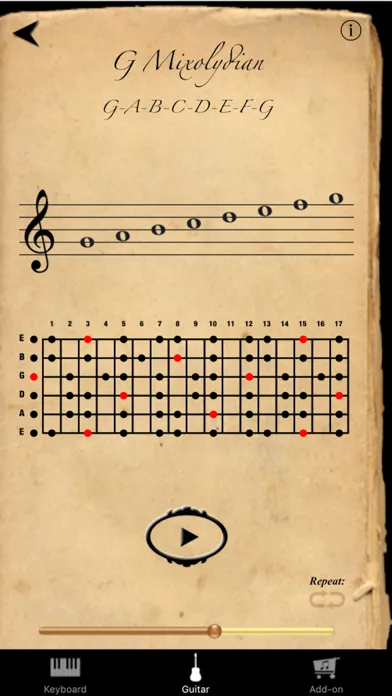 Tangkapan layar Scales & Modes