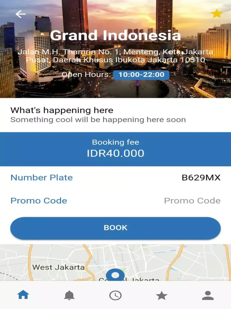 Tangkapan layar Smark Parking iPad 
