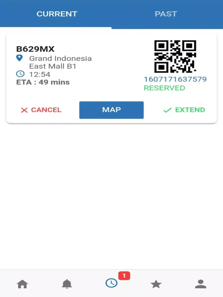 Tangkapan layar Smark Parking iPad 