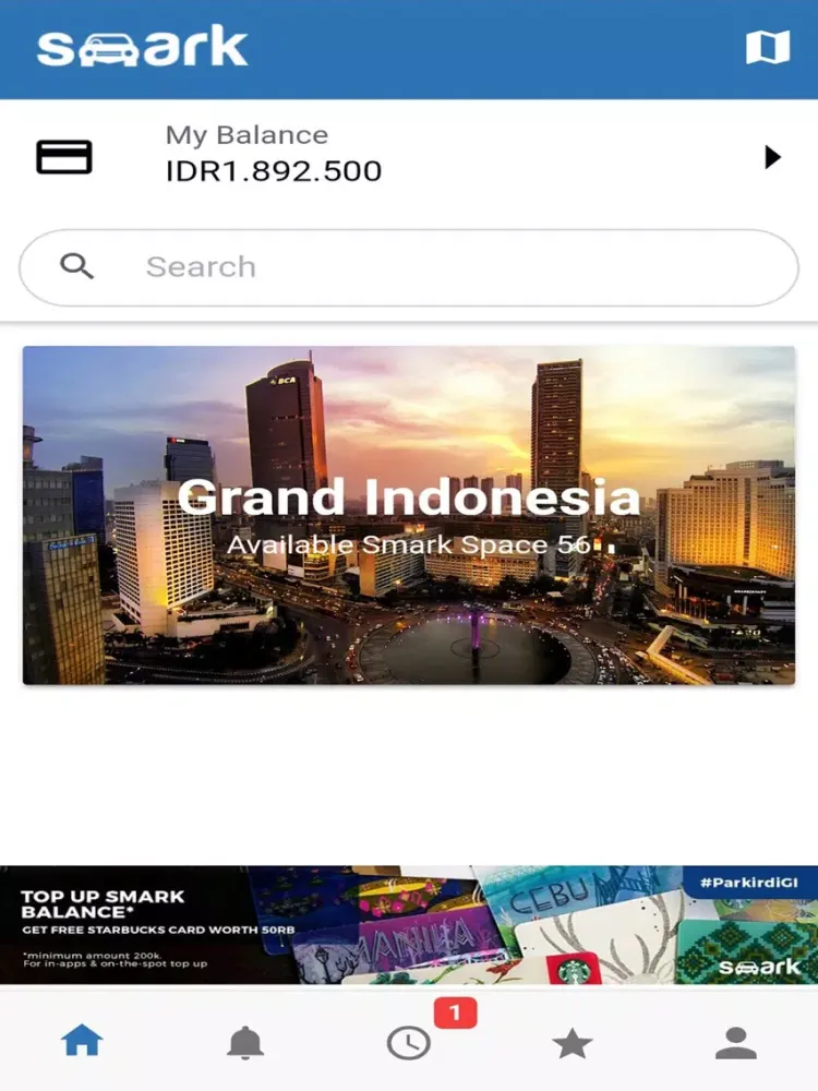 Tangkapan layar Smark Parking iPad 