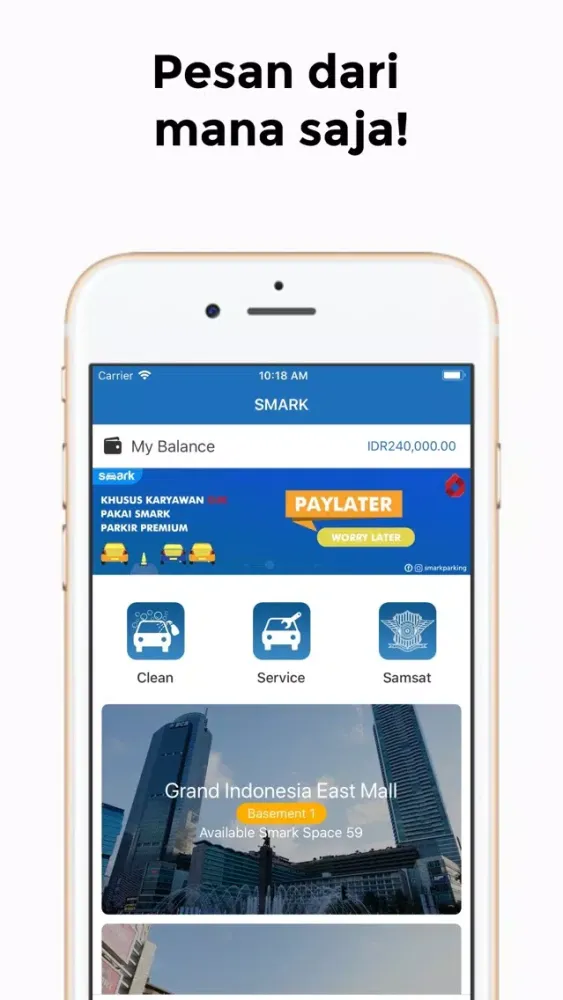 Tangkapan layar Smark Parking