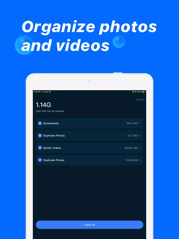 Easy Cleaner Pro-clean storage iPad  Ekran Görüntüleri