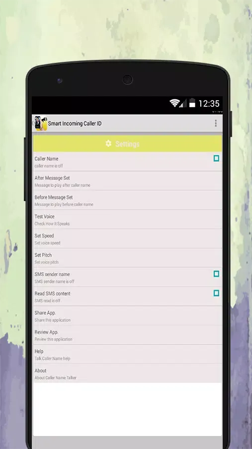 Tangkapan layar Smart Incoming Caller ID