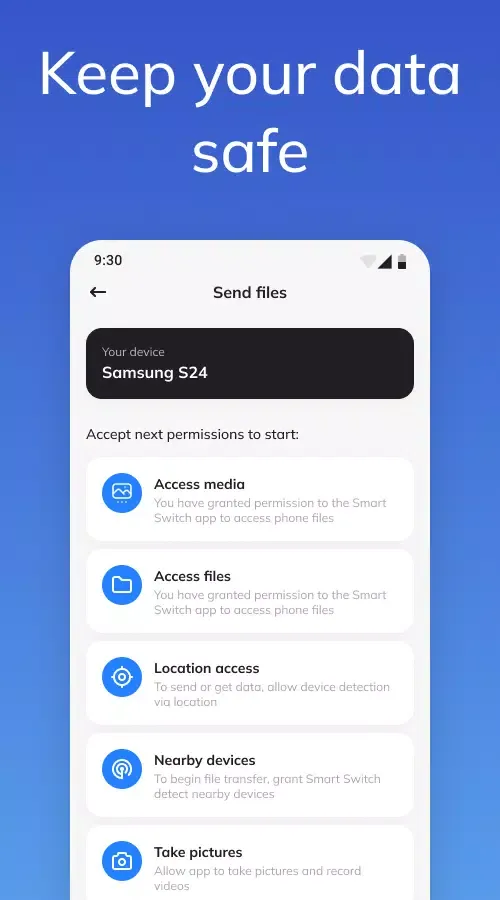 Capturas de pantalla de Smart switch - copy my data