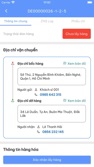 Tangkapan skrin Smart Cargo TMS - Chủ Xe