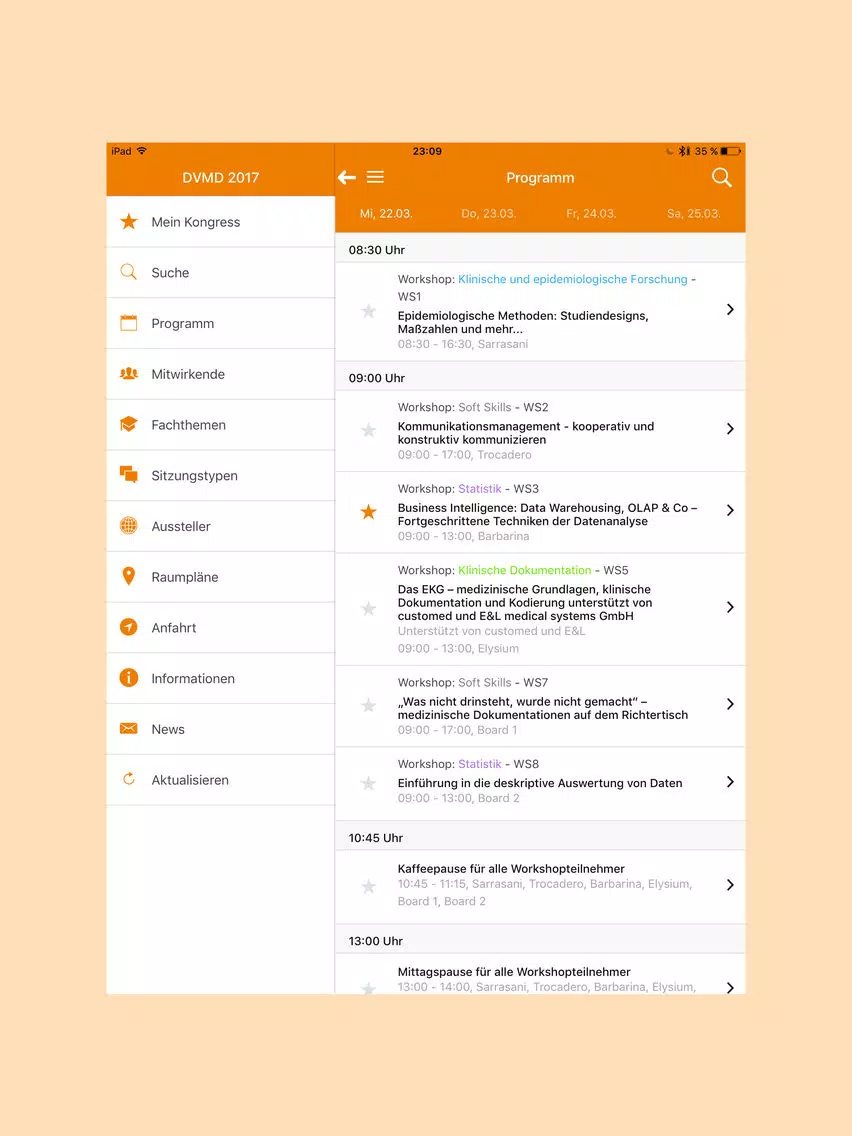 ภาพหน้าจอของ DVMD 2017 iPad 