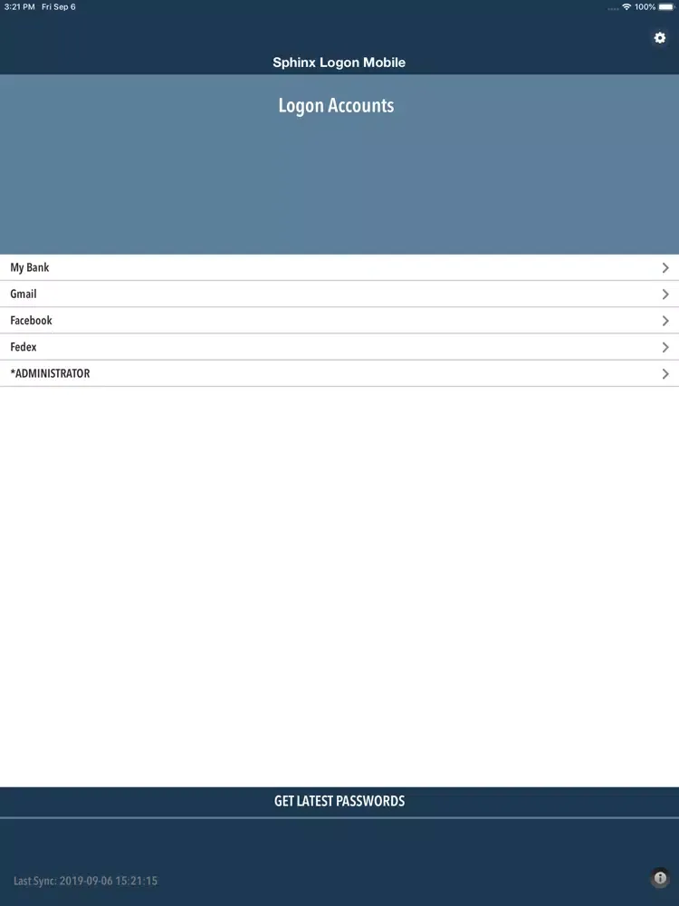 Sphinx - Logon Mobile iPad  Screenshots