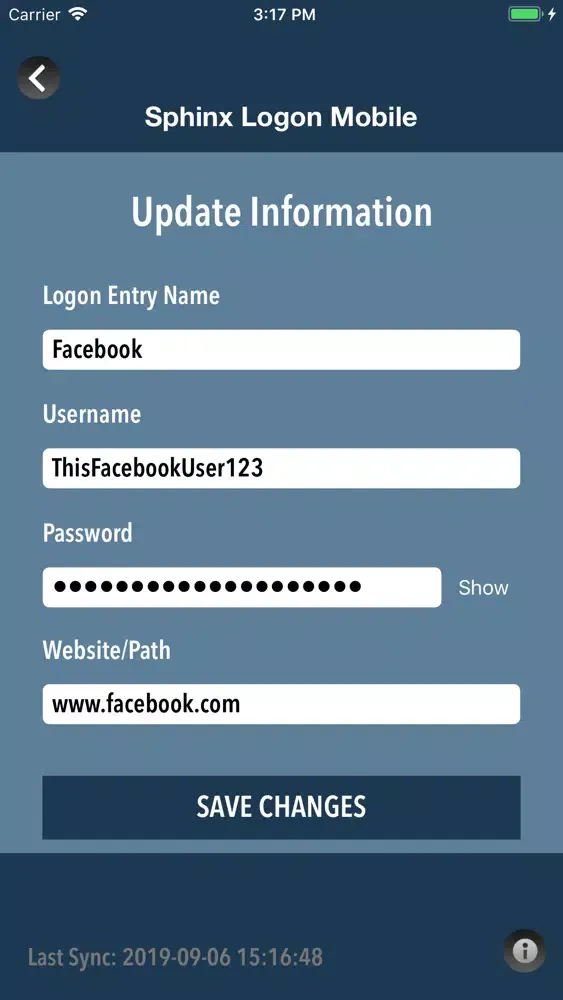 Sphinx - Logon Mobile Screenshots