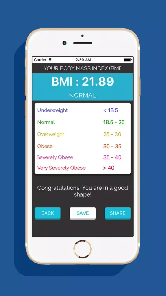 Smart weight BMI Calculator سکرین شاٹس