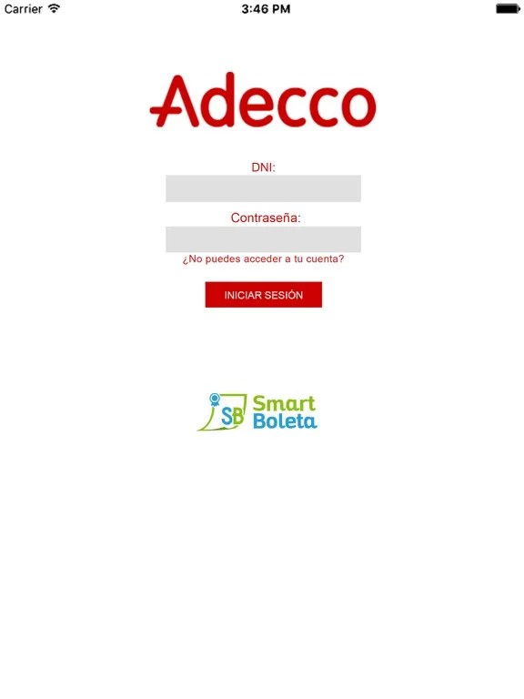 Zrzuty ekranu Adecco Smart Boleta iPad 