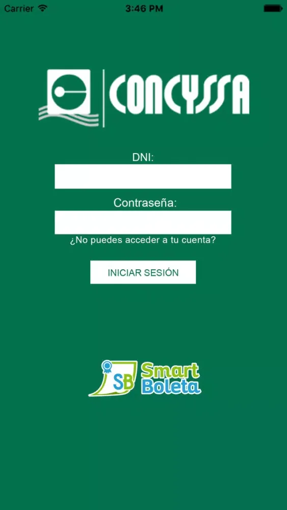 Capturas de tela do Concyssa Smart Boleta