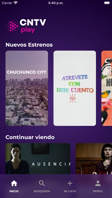 Capturas de tela do CNTV Play
