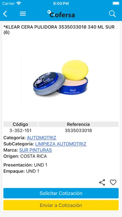 Captures d'écran de Catálogo Digital Cofersa