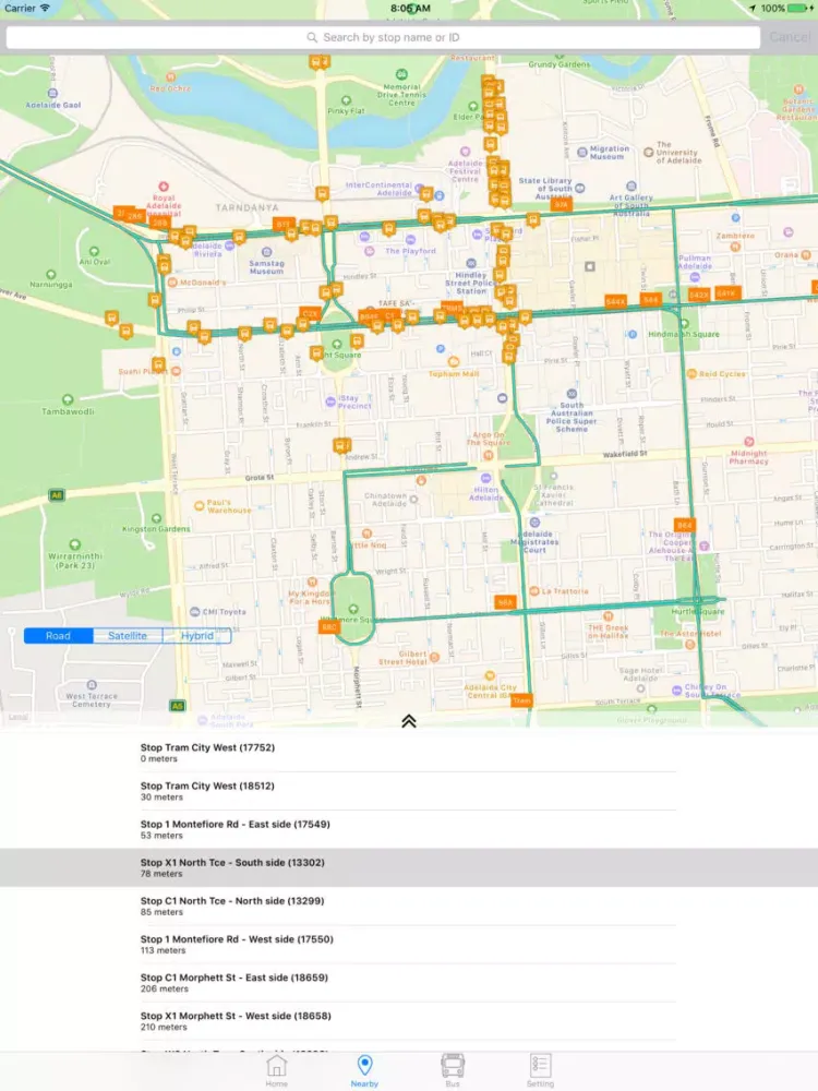 Capturas de tela do Adelaide Bus iPad 