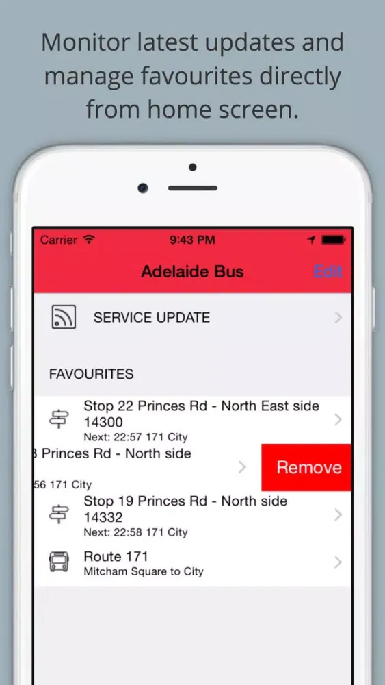 Capturas de tela do Adelaide Bus