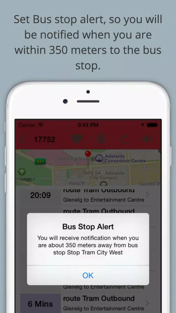 Capturas de tela do Adelaide Bus