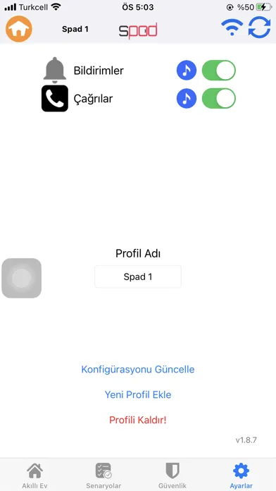 SPad HomeKit Ekran Görüntüleri