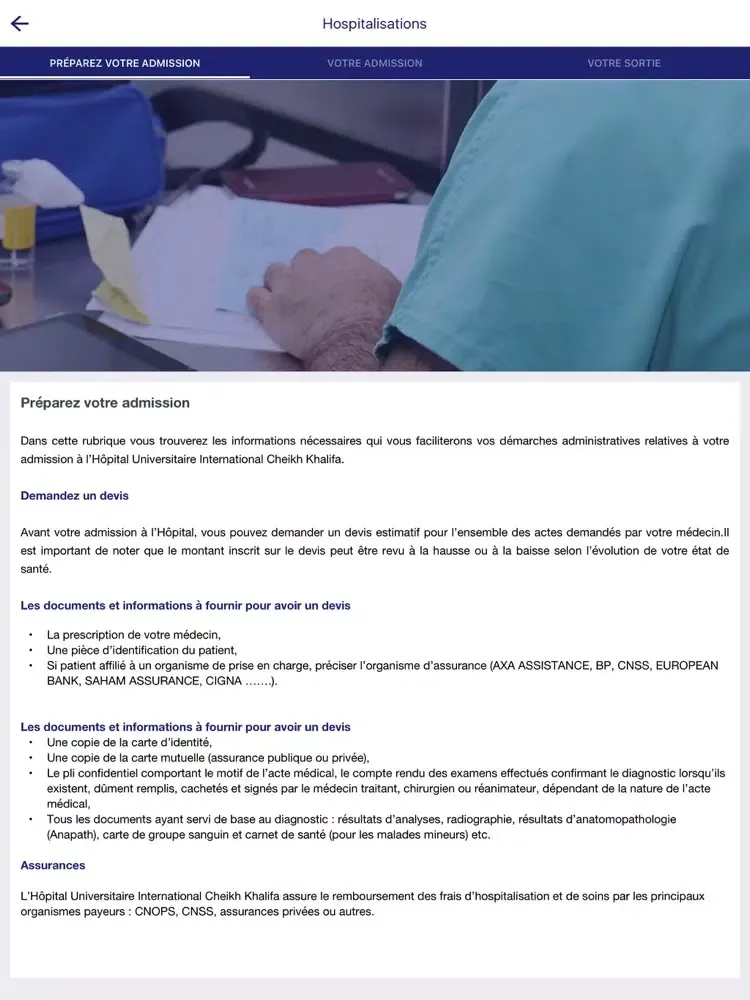 Hôpital Cheikh Khalifa iPad 應用截圖