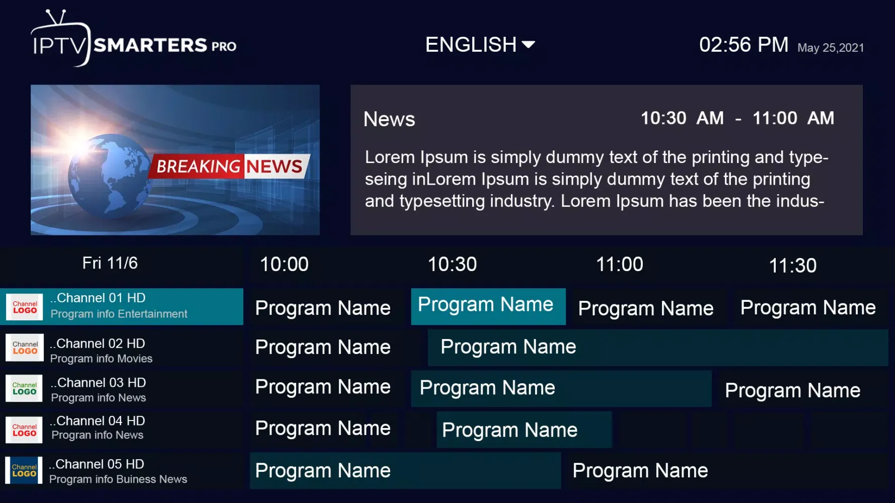 تصاویر IPTV Smarters PRO