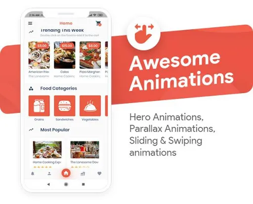 Food Delivery Flutter + PHP La Ekran Görüntüleri