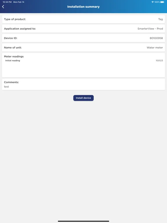 SmarterInstall iPad  Screenshots