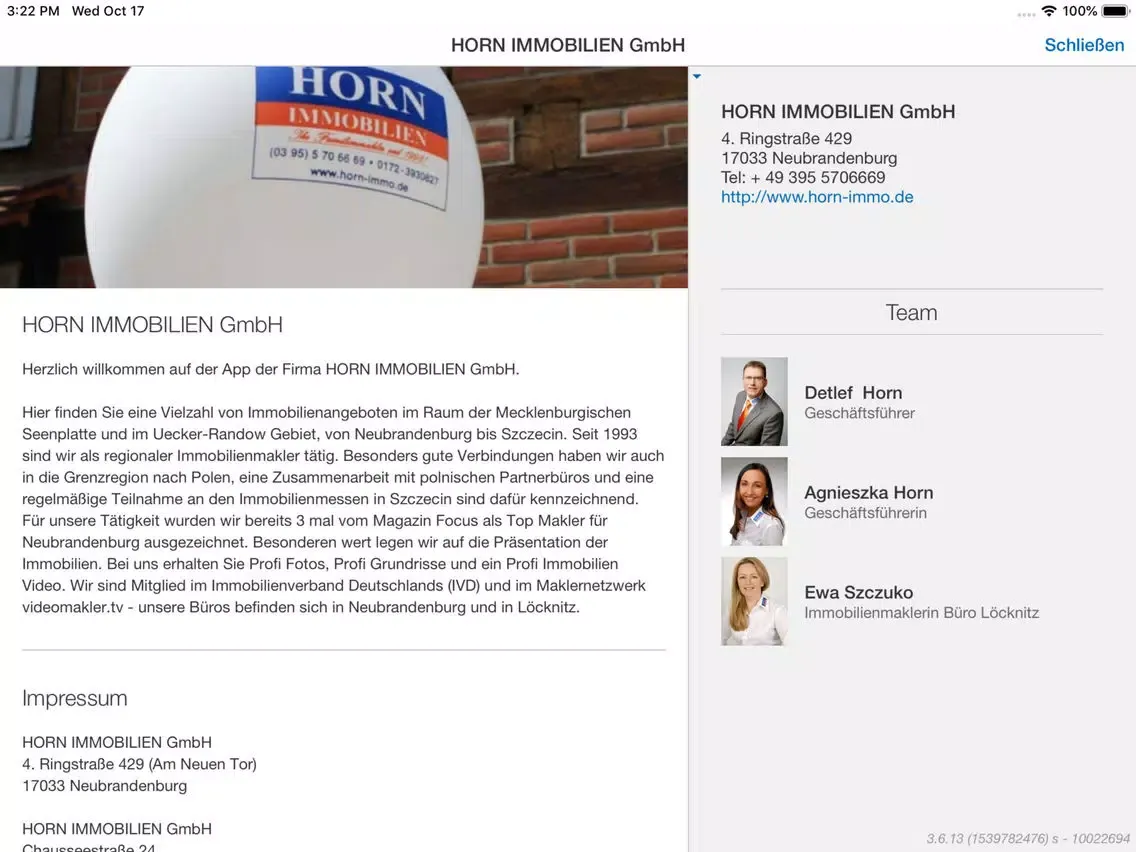 HORN IMMOBILIEN GmbH iPad  Screenshots
