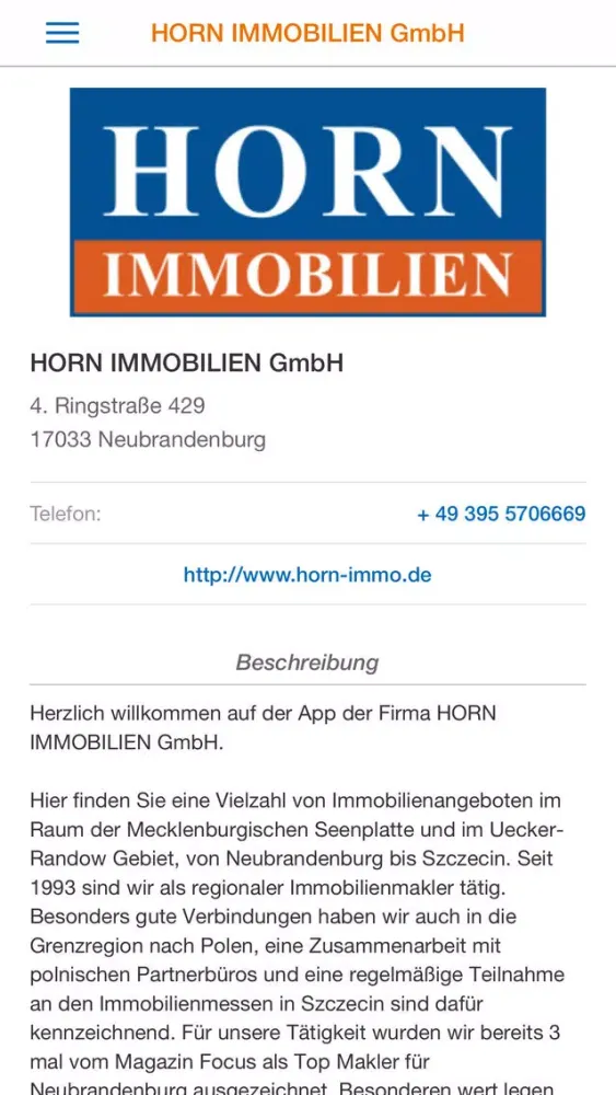 HORN IMMOBILIEN GmbH Screenshots