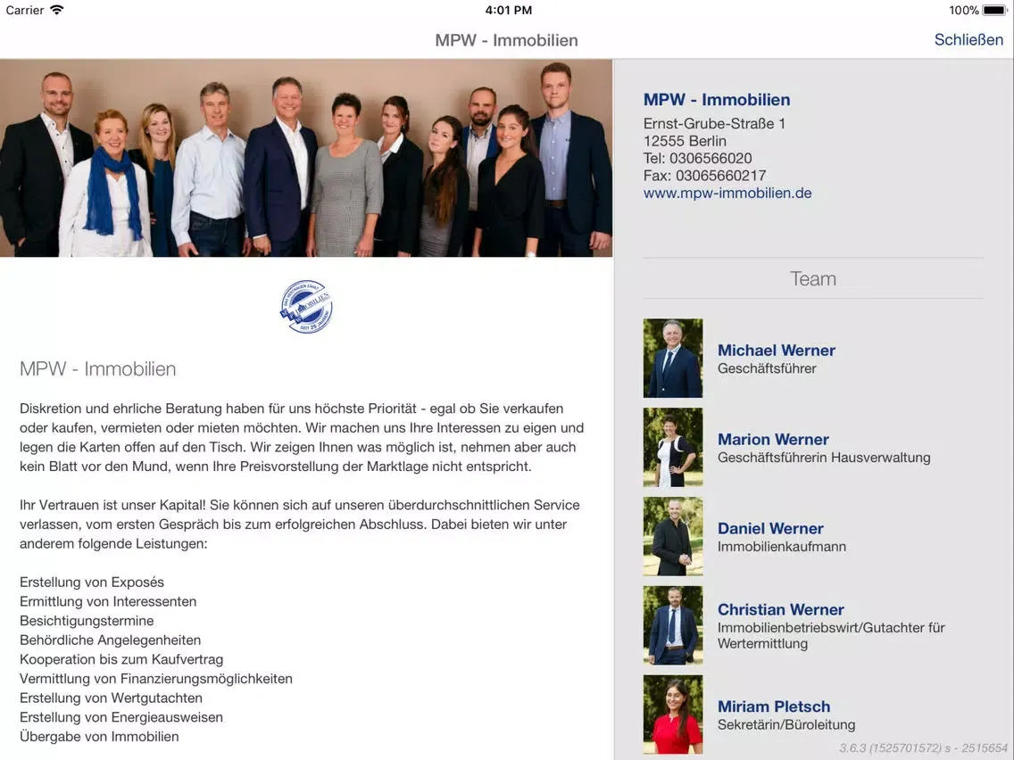 MPW Immobilien Berlin iPad 應用截圖