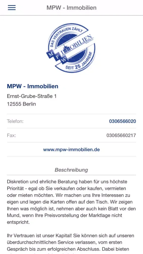 MPW Immobilien Berlin應用截圖