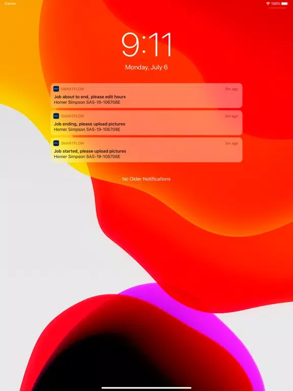 Captures d'écran de mySmartflow iPad 