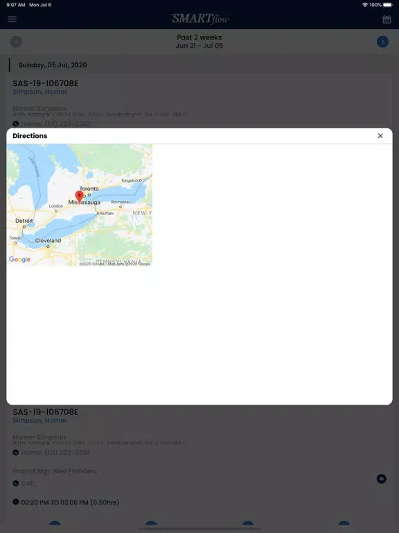 Captures d'écran de mySmartflow iPad 