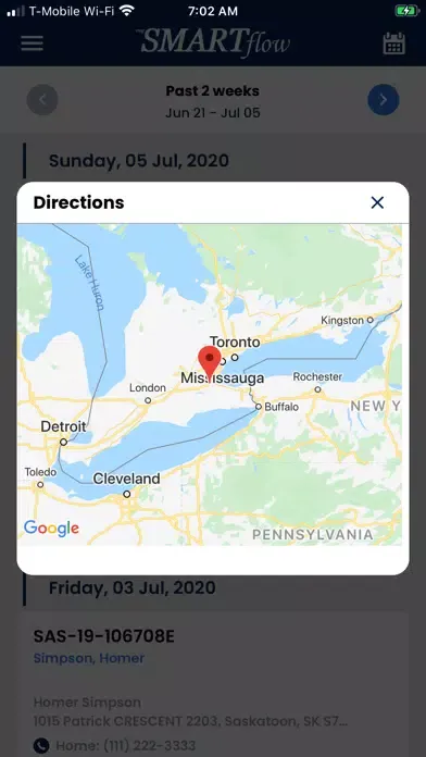 Captures d'écran de mySmartflow