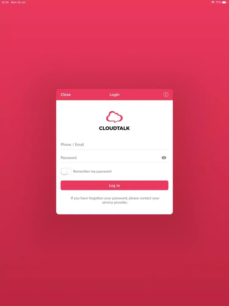 Capturas de pantalla de CloudTalk iPad 