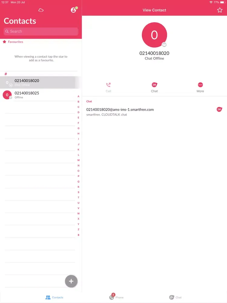 Capturas de pantalla de CloudTalk iPad 