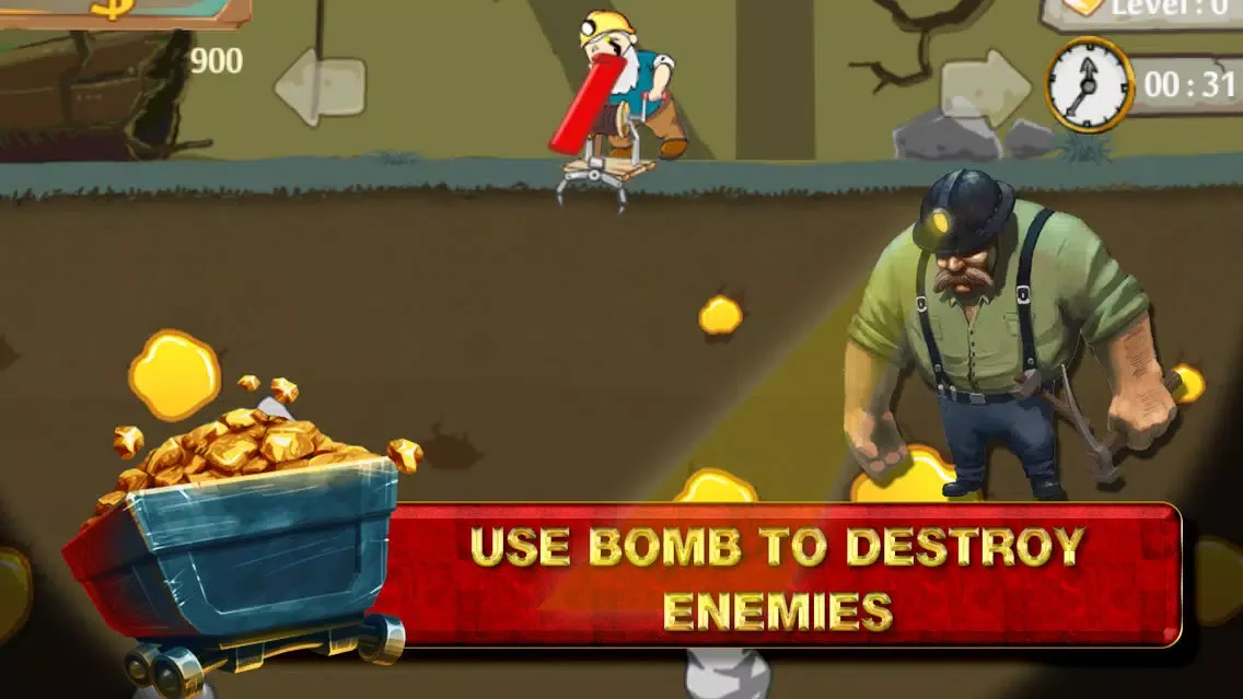 Classic Gold Miner Go Brain Game Free 스크린샷