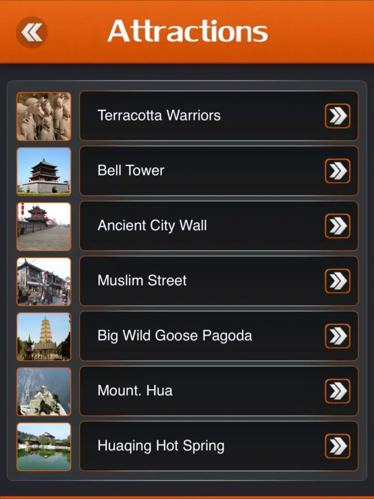 Ảnh chụp màn hình của Xi'an Travel Guide iPad 