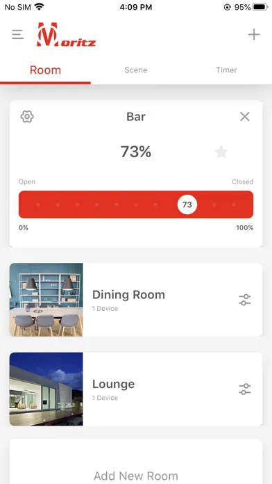 Capturas de tela do Moritz Home Automation