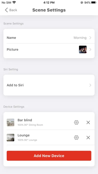 Capturas de tela do Moritz Home Automation