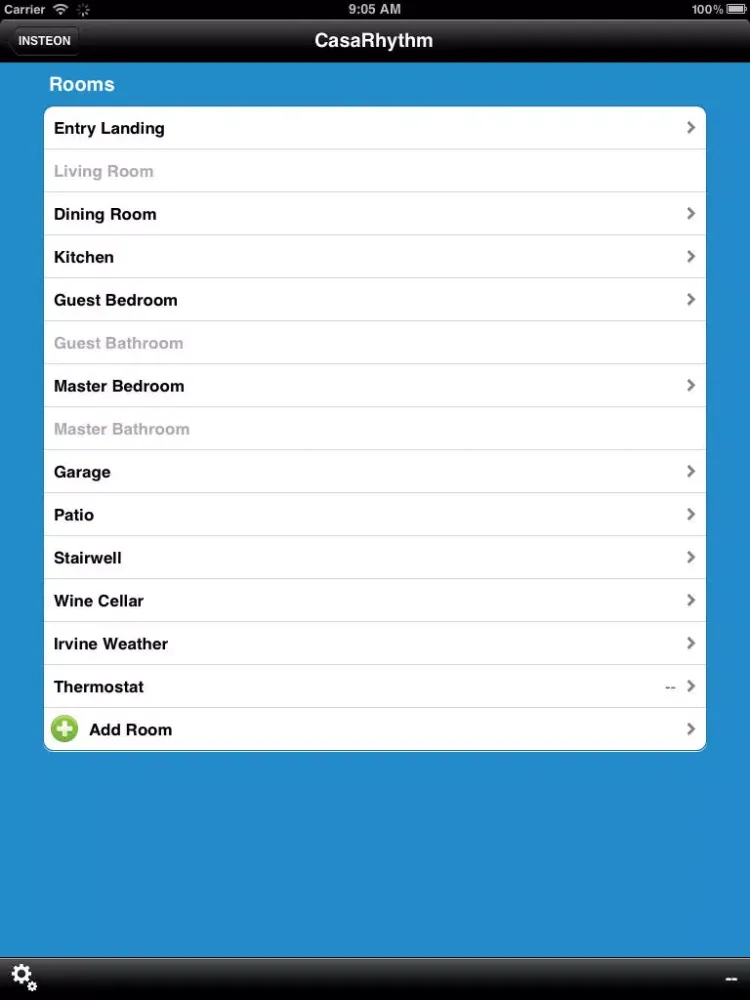 Capturas de tela do INSTEON for SmartLinc iPad 