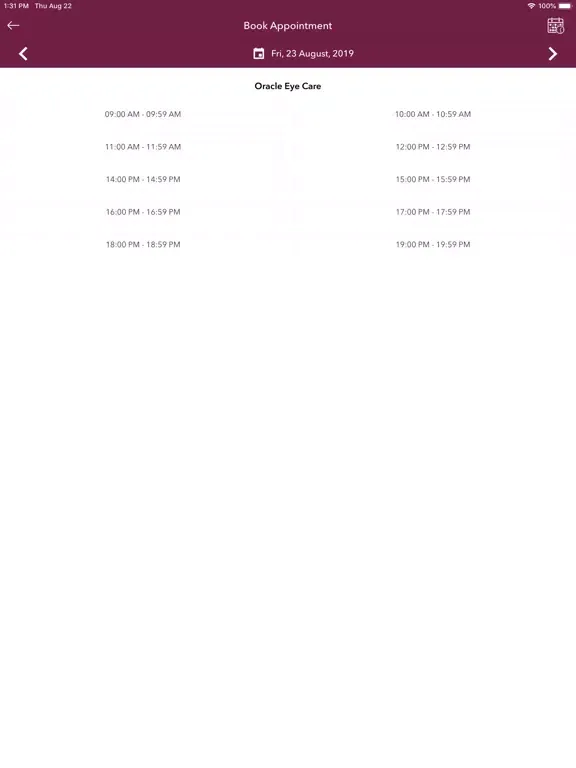 Zrzuty ekranu Oracle Eyecare iPad 