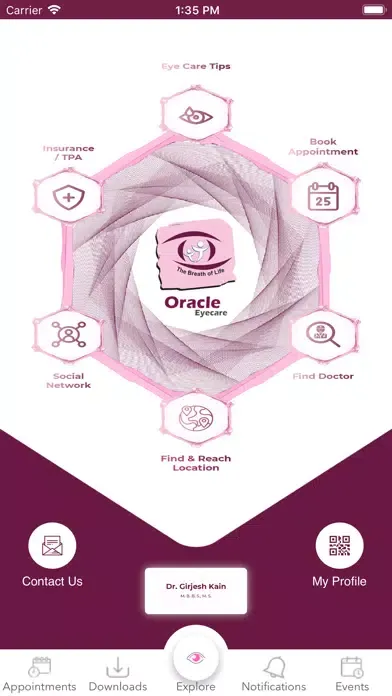 Zrzuty ekranu Oracle Eyecare