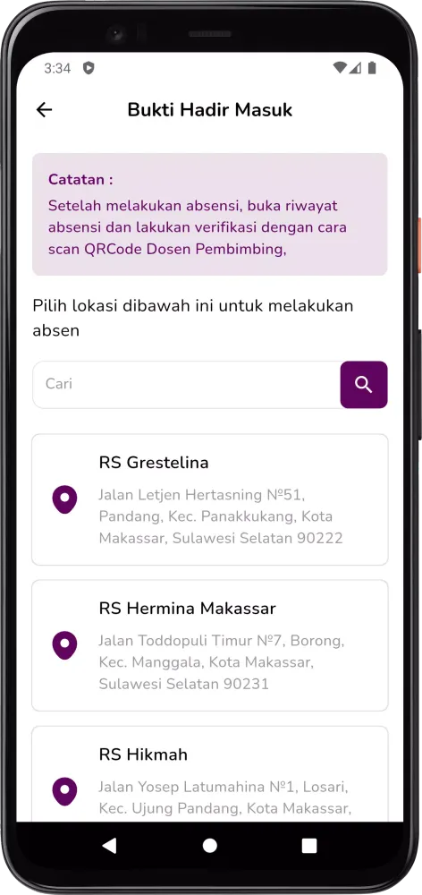 Zrzuty ekranu E-Logbook Profesi UNIPA