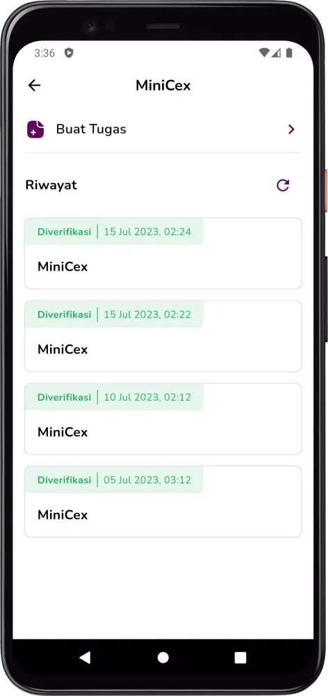 Zrzuty ekranu E-Logbook Profesi UNIPA