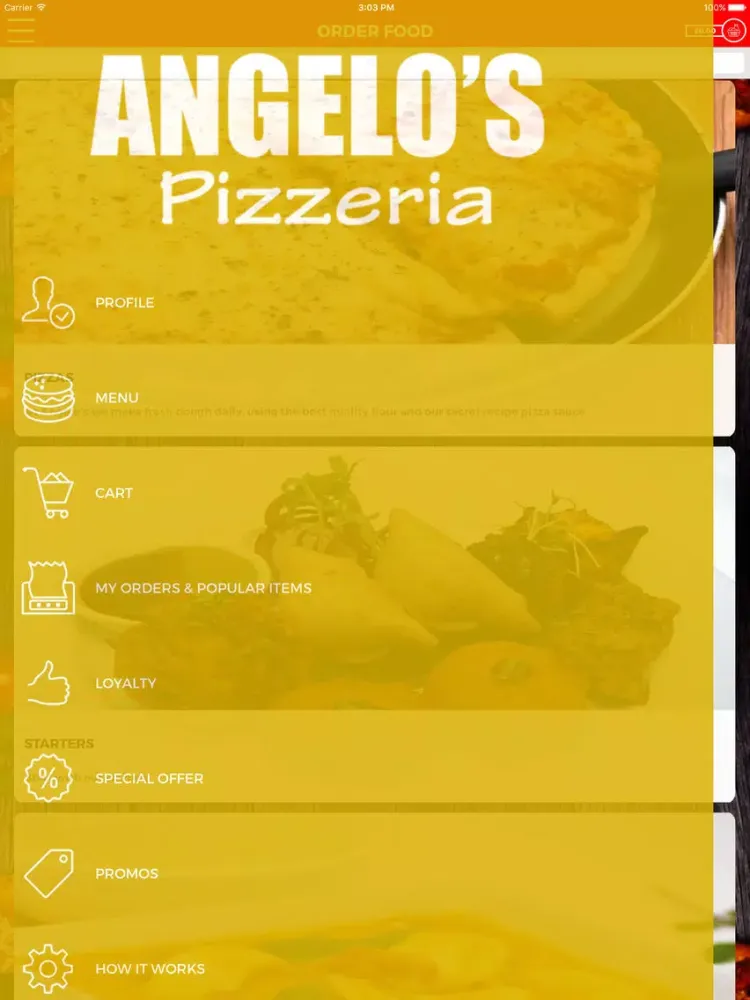 Capturas de tela do ANGELOS PIZZERIA LEEDS iPad 