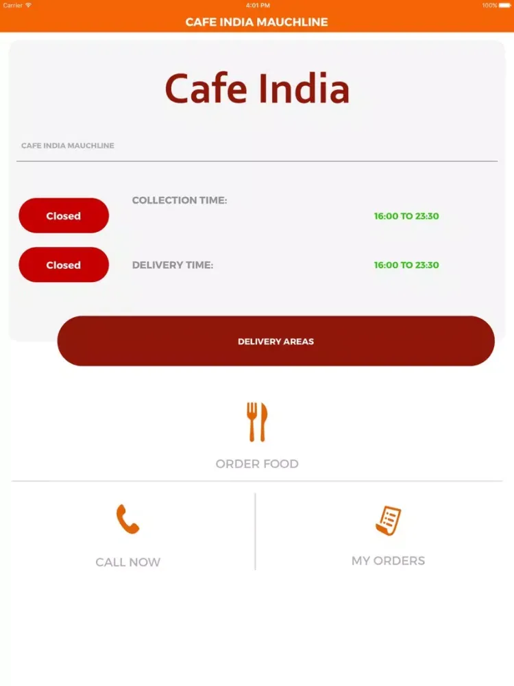 CAFE INDIA MAUCHLINE iPad 应用截图