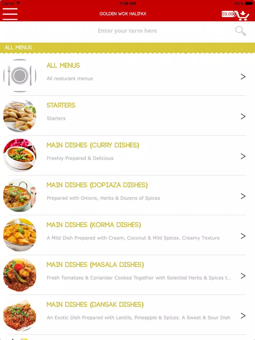 GOLDEN WOK HALIFAX iPad  Screenshots